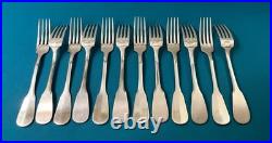 12 grands couverts ERCUIS modèle VIEUX PARIS métal argenté CLUNY 20,5 cm table