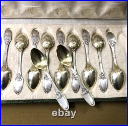12 petite cuillère à café thé BOULENGER modèle MARIE LOUISE métal argenté 13,8cm