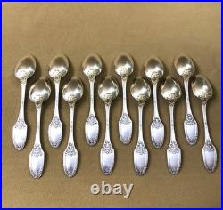 12 petite cuillère à café thé BOULENGER modèle MARIE LOUISE métal argenté 13,8cm