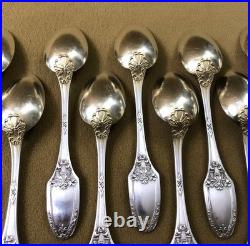 12 petite cuillère à café thé BOULENGER modèle MARIE LOUISE métal argenté 13,8cm