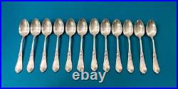 12 petites cuillères BOULENGER modèle TULIPE métal argenté ART NOUVEAU 14 cm