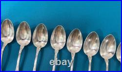 12 petites cuillères BOULENGER modèle TULIPE métal argenté ART NOUVEAU 14 cm