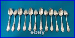 12 petites cuillères BOULENGER modèle TULIPE métal argenté ART NOUVEAU 14 cm