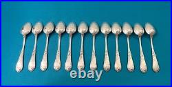 12 petites cuillères BOULENGER modèle TULIPE métal argenté ART NOUVEAU 14 cm