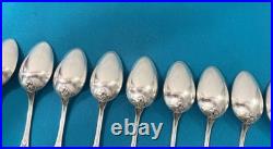 12 petites cuillères BOULENGER modèle TULIPE métal argenté ART NOUVEAU 14 cm