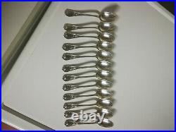 12 petites cuillères CRISTOFLE modèle marly, métal argenté, 14,6 cm