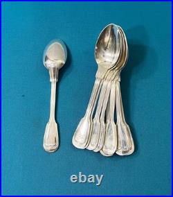 12 petites cuillères ERCUIS modèle FILET CHINON métal argenté 14,5 cm couvert