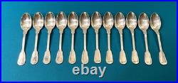 12 petites cuillères ERCUIS modèle FILET CHINON métal argenté 14,5 cm couvert