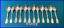 12 petites cuillères ERCUIS modèle FILET CHINON métal argenté 14,5 cm couvert
