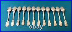 12 petites cuillères ERCUIS modèle FILET CHINON métal argenté 14,5 cm couvert