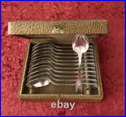 12 petites cuillères SFAM modèle SANS GÊNE métal argenté couvert table 14,5cm
