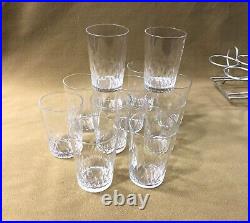 12 verres / gobelets en cristal BACCARAT modèle RICHELIEU panier métal argenté