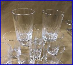 12 verres / gobelets en cristal BACCARAT modèle RICHELIEU panier métal argenté