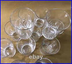 12 verres / gobelets en cristal BACCARAT modèle RICHELIEU panier métal argenté