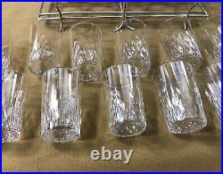 12 verres / gobelets en cristal BACCARAT modèle RICHELIEU panier métal argenté