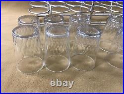 12 verres / gobelets en cristal BACCARAT modèle RICHELIEU panier métal argenté