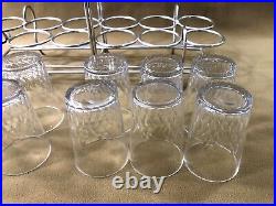 12 verres / gobelets en cristal BACCARAT modèle RICHELIEU panier métal argenté