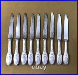 17 couteaux CHRISTOFLE modèle DELAFOSSE métal argenté Couverts Ménagère Table
