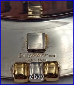 (2) Vide-Poche en Métal argenté, CARTIER-Modèle MUST TRINITY, 1990