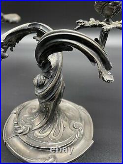 2 bougeoirs Modèle TRIANON CHRISTOFLE décor floral XIXeme Bronze Argenté