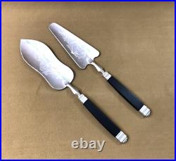 2 pelle à tarte et gâteaux en métal argenté Modèle ROCAILLE MARLY manche ébène