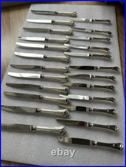 24 Couteaux En Métal Argenté Christofle Modèle Port Royale