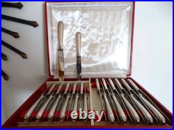 24 couteaux CHRISTOFLE modele coquille VENDOME métal argenté 24,5 cm et 20 cm 24 couteaux CHRISTOFLE modele coquille VENDOME métal argenté 24,5 cm et 20 cm