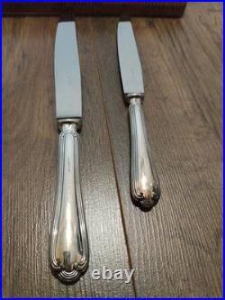 24 couteaux de table ERCUIS modèle CONTOURS VICTORIA métal argenté 20/24 cm