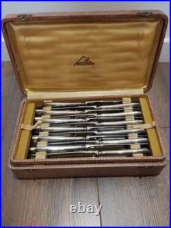 24 couteaux de table ERCUIS modèle CONTOURS VICTORIA métal argenté 20/24 cm