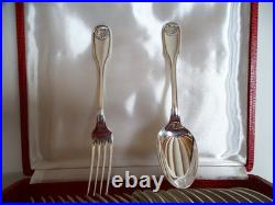 24 couverts à dessert CHRISTOFLE modele coquille VENDOME métal argenté 17 cm