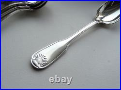 24 couverts à dessert CHRISTOFLE modele coquille VENDOME métal argenté 17 cm