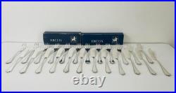24 couverts à poisson Ercuis modèle Sully, métal argenté, 60 gr argent TBE