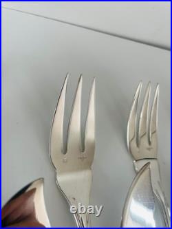 24 couverts à poisson Ercuis modèle Sully, métal argenté, 60 gr argent TBE