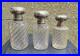 3-Flacons-Cristal-Baccarat-Modele-Cotes-Torses-Bouchons-Metal-Argente-1900-01-ouxj