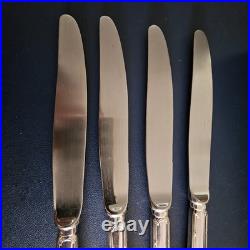 4 Couteaux de Table Christofle Modèle RUBANS Métal Argenté 24,5cm TBE 4 Couteaux de Table Christofle Modèle RUBANS Métal Argenté 24,5cm TBE