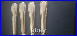 4 Couteaux de Table Christofle Modèle RUBANS Métal Argenté 24,5cm TBE