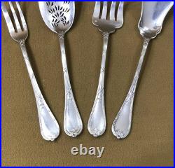 4 couverts de service CHRISTOFLE modèle RUBANS CLOCHETTES métal argenté Pelle