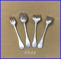 4 couverts de service CHRISTOFLE modèle RUBANS CLOCHETTES métal argenté Pelle