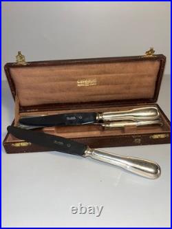 4 grands couteaux CHRISTOFLE modèle FILET CHINON métal argenté couvert 24,5 cm