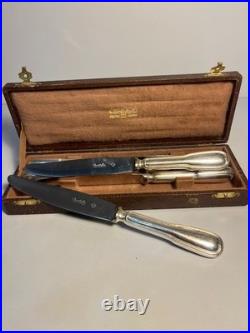 4 grands couteaux CHRISTOFLE modèle FILET CHINON métal argenté couvert 24,5 cm