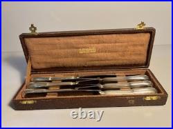 4 grands couteaux CHRISTOFLE modèle FILET CHINON métal argenté couvert 24,5 cm