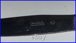 4 grands couteaux CHRISTOFLE modèle FILET CHINON métal argenté couvert 24,5 cm