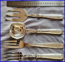 4 pièces de service métal argenté modèle Grand Prix 3 Fourchette s et 1 Cuillère