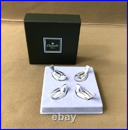 4 portes nom / menu / bristol CHRISTOFLE modèle PICCOLO métal argenté Oiseau