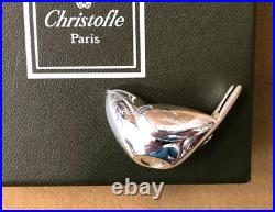 4 portes nom / menu / bristol CHRISTOFLE modèle PICCOLO métal argenté Oiseau