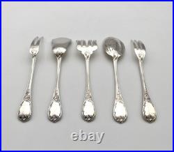 5 couverts de service à hors d'oeuvre CHRISTOFLE modèle MARLY métal argenté