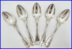 5 cuillères de table Christofle modèle filet Chinon métal argenté