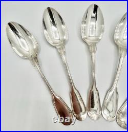 5 cuillères de table Christofle modèle filet Chinon métal argenté