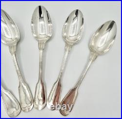 5 cuillères de table Christofle modèle filet Chinon métal argenté