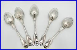 5 cuillères de table Christofle modèle filet Chinon métal argenté